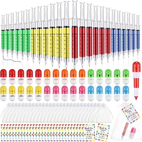 Yingzhao 30 conjuntos de agradecimento de presentes incluem 30 PCs Saringa Canetas 30 PCs Canetas de comprimidos 30 PCs Obrigado tag