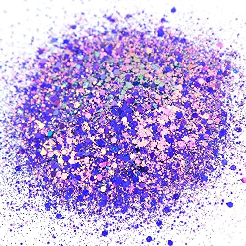 50g Glitter rosa de camaleão, ilusão de ótica: Mix Xtumblers, Arte da unha, Cosméticos de Resina, 9