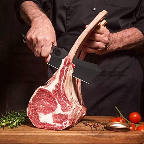 Cleaver de carne, faca de desossa de cuteira de carne preta de 10 polegadas, chef cortando um açougue, faca de cozinha