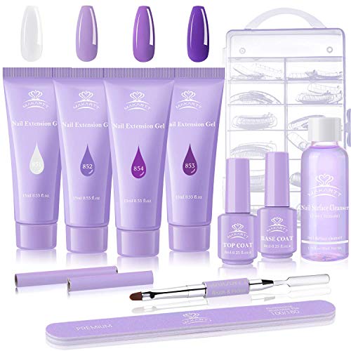 Kit de gel de extensão de unhas Poly Poly Poly Makartt com pacote portátil de kit de arquivo de unhas portátil