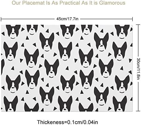 Boston Terriers Table Placemats Non-deslizamento PVC TABE