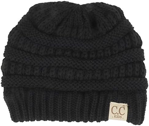 Trendy Apparel Shop Kid's Crochet Knit Winter Winter Feanie Hat