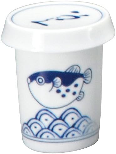山下 工芸 Onda Fug Fug Fin Sake com copos de tampa, sopa gourmet, 180cc, branco
