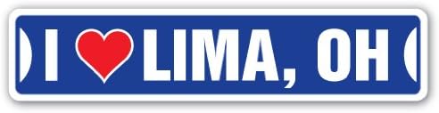 Eu amo Lima, ohio Street Sign OH City State US Wall Road Decor Presente