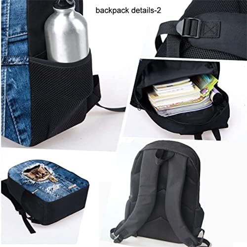 Coloranimal 3 peças de mochila escolar para estudantes meninos meninos Cool 3d Bola de basquete imprimir preto casual Dailypack