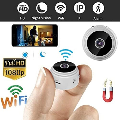 Wenini Mini Câmera Wireless HD 1080p WiFi Conexão de segurança Cam Night Vision Motion Detecta 6 Mini LEDs infravermelhos