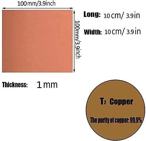 Yiwango Capper Folha de folha de cobre Metal 4x4 polegadas para artesanato repara espessura elétrica de esmalte 0. 2 polegadas de bronze folhas de cobre