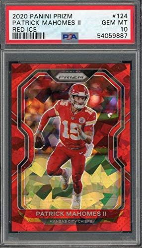 Patrick Mahomes 2020 Panini Prizm Red Ice Football Card 124 PSA 10 Gem Mint graduado