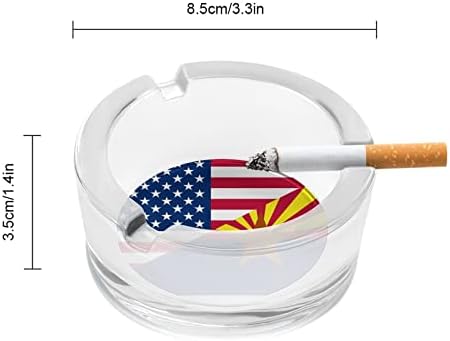 Bandeira dos EUA e Arizona State Glass Ashtrays para cigarros e charutos Round Ash Bande