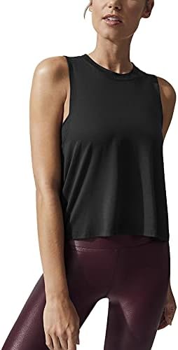 Bestisun feminino colheita Top Exercício Roupas atléticas Tops Racerback Tops Camisetas cortadas