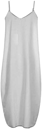 2023 Vestidos maxi de verão para feminino Moda plus size Moda de cor sólida com decote em V Beach Casual Vestido Casual