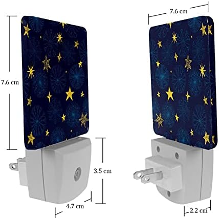 Floco de neve e estrelas desenhadas à mão Luz da noite LED, luz noturna para crianças para o quarto plug na lâmpada noturna de parede brilho ajustável para escadas do quarto Decoração do quarto do bebê corredor