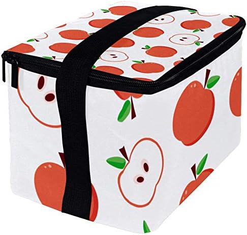Lancheira à prova de vazamento, caixa de bento isolada para homens mulheres adultas, balde de almoço reutilizável com alça de ombro padrão de maçã