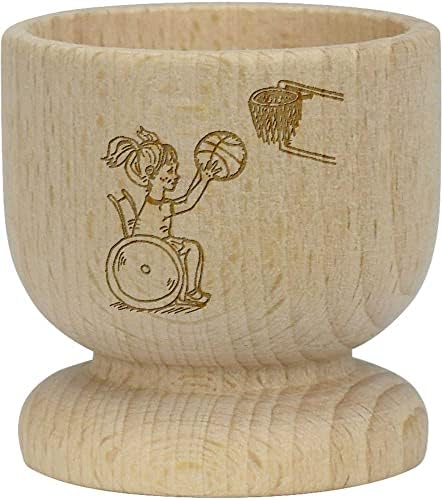 Azeeda 'Basketball Player' Wooden Egg Cup