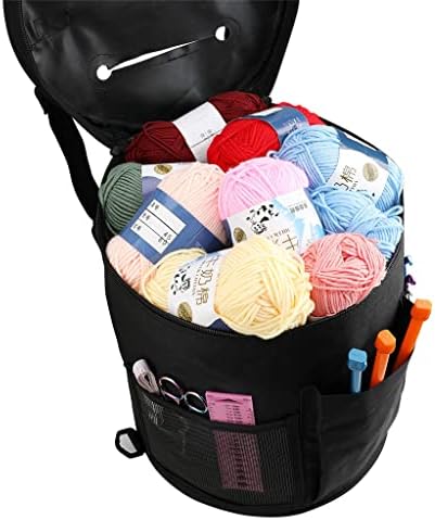 Smljlq preto saco de armazenamento de cor de fios de fios grandes de tricô de bolsas de costura de saco de costura (cor: a, tamanho