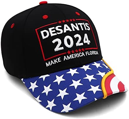 Ndlbs DeSantis 2024 Torne a América Florida Baseball Cap Men Women Mulheres Bordado Ajustado Maga Hat para Ron DeSantis 2024