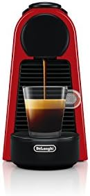 Nespresso Essenza Mini Espresso Machine por De'longhi com Frother de leite, 20,3 onças, vermelho