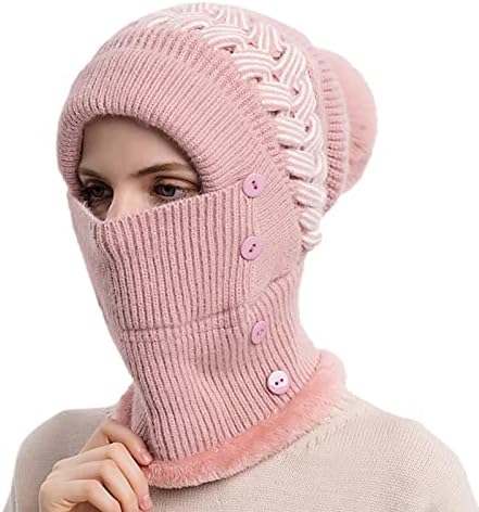Capacear tampa de esqui face bib chapéu à prova de frio mulheres máscara integrada capuz quente whinter inverno à prova