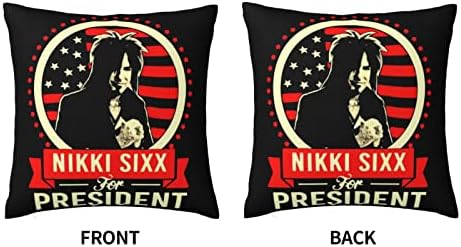 Fronha Halao Nikki Sixx com zíper macio e confortável adequado para decoração de interiores de escritório de sofá