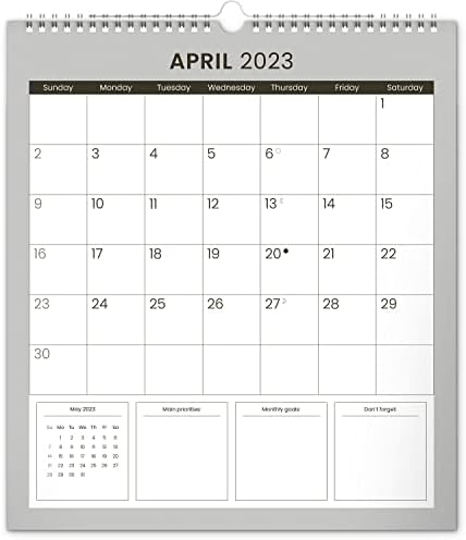 Calendário de parede 2023, planejador mensal para pendurar no escritório, cozinha, casa, calendário de planejamento familiar