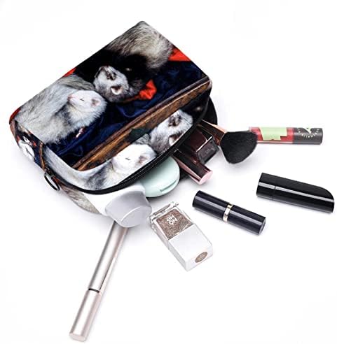 Tbouobt Makeup Bag Zipper Bolsa Travel Organizador cosmético para mulheres e meninas, Animal Three Minks
