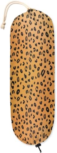 Textura de leopardo grande portador de bolsa de supermercado, gueparizada de saco de pele de chita com dispensador de