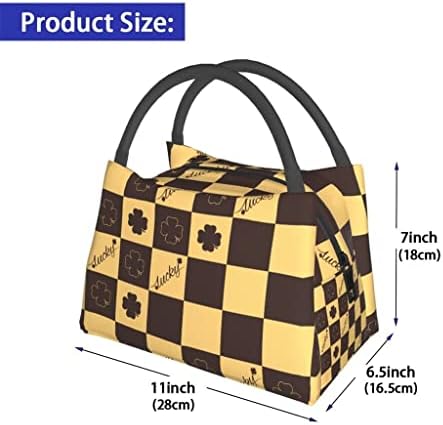 Seijy lancheira portátil Four Clover Print Impressão Térmica lanche isolada Bolsa de bolsa de resfriador Bolsa Bento Bento