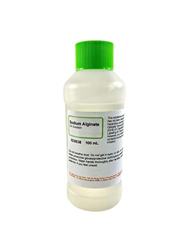 Solução de 2% de alginato de sódio, 100 ml - grau de laboratório - ácido alginais - para fundição e gelificação