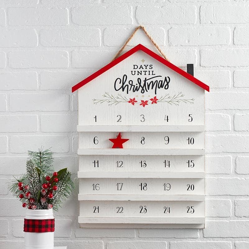 Creative Brands Advent Calendar Wonding Wood Christmas Countdown pela The Heartfelt Collection, 16 x 23 polegadas,