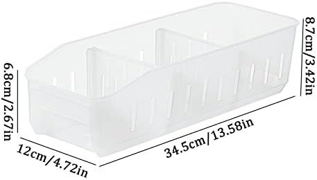 Geladeira plástica e despensa grande dividida com alças caixa de armazenamento de alimentos modulares para armazenamento de balcão de cozinha de freezer