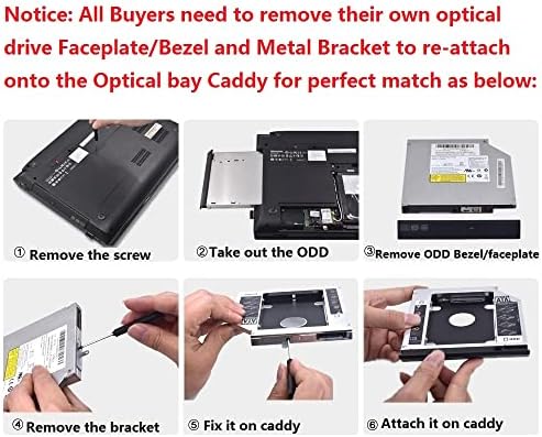 2º disco rígido HD HDD SSD Caddy Frame Bandey para Lenovo Ideapad B550 B560 B570 B575 B580 B590