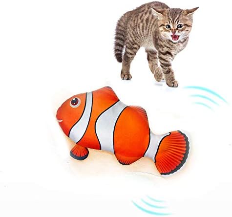 Dancing Electric Fish Cat Toy Toy Plush Simulação Pesca de boneca elétrica Fresh Catnip Cat Adorado Cabo USB CABEÇA FÁCIL