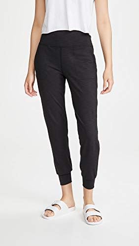 Além de Yoga feminina Heather Rib Midi Joggers