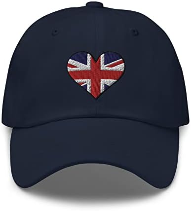 Union Jack Bordado Bordado Chapéu de Papai Ajustado, Chapéu de Bandeira do Reino Unido, Capinho de beisebol não estruturado,