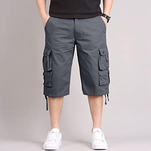 Shorts homens cargo, moda masculino de alojamento casual da cintura sólida bolsos de cor ao ar livre