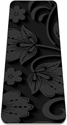 Dragon Sword Black 3D Folhas de flores Padrão Premium grossa de ioga MAT ECO AMPLEMAS DE RORBO