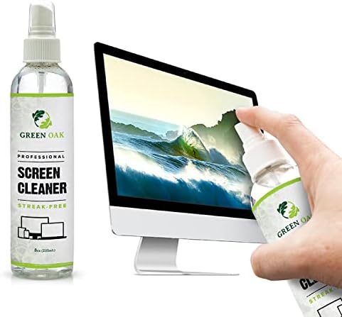 Limpador de tela - Limpador de tela profissional Green Oak Spray - Melhor para LCD e TV LED, tablet, monitor de computador, telefone - limpa com segurança impressões digitais, poeira, óleo