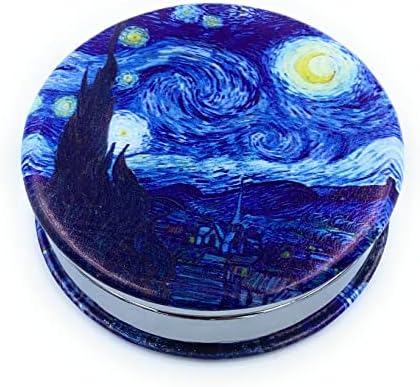 Caixa de comprimidos de comprimidos Organizador de comprimidos para bolsas Starry Night Van Gogh Pocket Medicine Case Artistic Gifts for Women