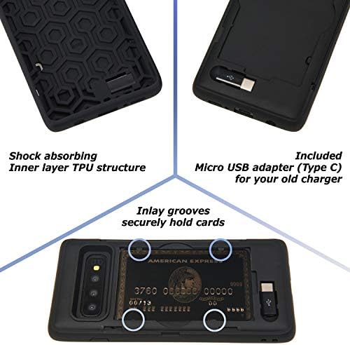 Toru CX Pro Case para Galaxy S10, com suporte de cartão | Tampa de proteção esbelta com cartões de crédito ocultos Carteira Flip Slot