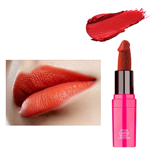 LJFJF Lipstick fosco para mulheres Cabeça criativa de cogumelo batom cremoso Lipstick de longa duração Presentes de batom