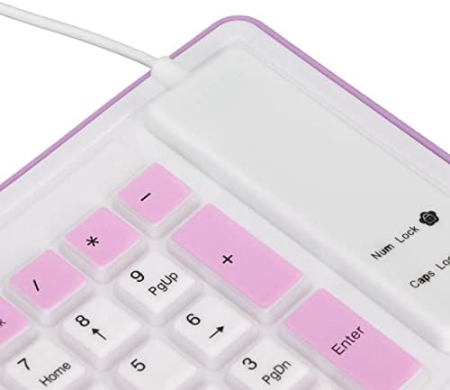 Teclado de silicone dobrável Jopwkuin, teclado portátil de 103 key para laptop, design à prova d'água, teclado de rolagem com fio silencioso