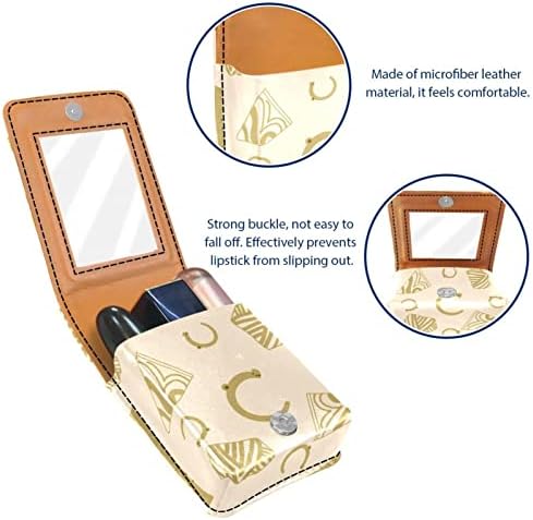 Caixa de batom de oryuekan com espelho bolsa cosmética de maquiagem portátil