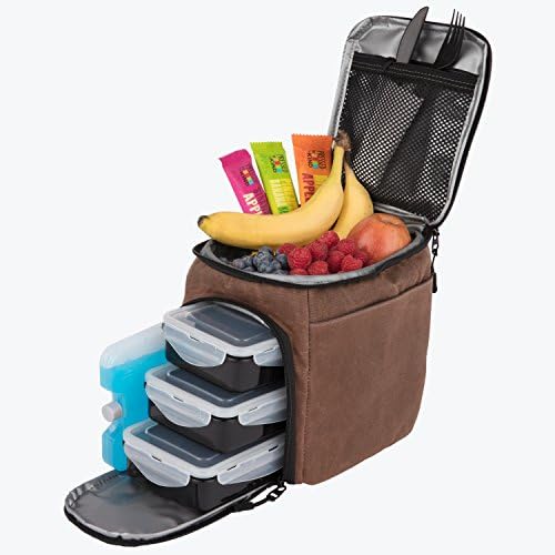 EDC Meal Prep Bag Mini por Evolutionize - Sistema completo de gerenciamento de refeições - segura 3 refeições - inclui recipientes