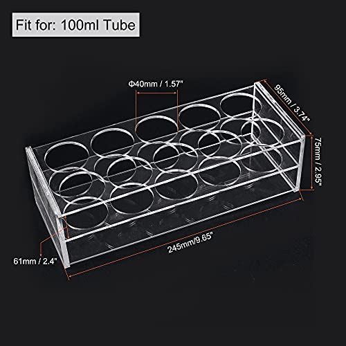 Meccanixity 10-poço acrílico de teste de tubo de track stand stand 40mm diâmetro de orifício de limpeza para tubo de laboratório