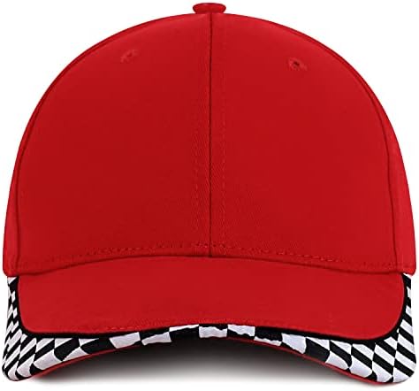 Armycrew Racing Flag Pattern Premium Cotton Cap, Fit Child to Adult Oversize