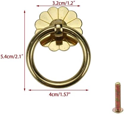 Meprotal 4pcs anel de latão antigo puxa alças alças do gabinete gaveta Anel Knobs armário de armário da porta do armário