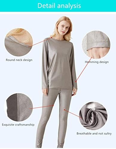 Proteção EMF de Kfjzgzz EMI EMI bloco de fibra de prata anti-radiação, roupas íntimas macias e sedosas de mangas compridas