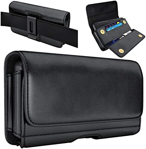 Caixa de cinto de desbrinamento projetado para iPhone 11 Pro Belt Holster, capa de correia de celular de couro com suporte de