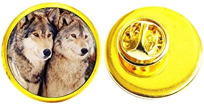 Pino de lobo, broche de lobo, casal de lobo, broche de lealdade de lobo, pino de fidelidade, jóias de lobos, broche da natureza, m75