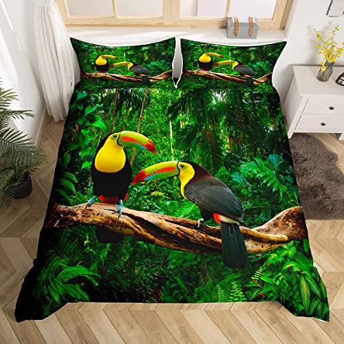 3d Toucan Duvet Capa Safari Animals Impresso Bedding Set